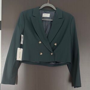 NWT Babaton Teal Double-Breasted Blazer